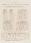 Ptolemaeer. Ptol. XVI. Cäsar.  Erment [Armant].  Grössste Kammer: a-c. Südwand; d-f. Nordwand; g. Westwand, Architrav.