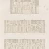 Ptolemaeer. Ptol. XVI. Cäsar.  Erment [Armant]. Cella: a. Aeussere Nordwand; b.c. Aussenseite der Eingangswand, Architrav.