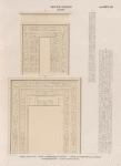Neues Reich. Dynastie XXVI.  Theben [Thebes]. Memnonia: a. Südl. Asasîf, Blendthür aus Grab 2 ; b. Nördl. Asasîf, Blendthür aus Grab 22; c.d. Sarkophagbreter. [c.d. jetzt im K. Museum zu Berlin.]