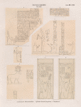Neues Reich. Dynastie XXVI. a-e. Hamamât [Wadi Hammamat], Felseninschriften; f.g.  Theben [Thebes]. Karnak. Tempelchen J. Thürpfosten.