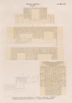 Neues Reich. Dynastie XXVI.  Pyramiden von Saqâra [Saqqârah]. Grab 19. Kammer B: a. Westwand; b. Nordwand; c. Südwand; d. Durchschnitt des Grabes von Ost nach West; e. Inschrift des Sarkophagdeckels.