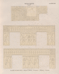 Neues Reich. Dynastie XXVI.  Pyramiden von Saqâra [Saqqârah]. Grab 23: a. Kammer A. Norwand;  b.c.  Kammer B. [b] Ostwand, [c] Westwand.