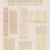 Neues Reich. Dyn. XXVI. a. Pyramiden von Saqâra [Saqqârah]. Grab 23. Kammer B. Südwand; b.c. Medînet Hâbu. Tempel JJ ... ; d.e. Südl. Asasîf. Grab 3 [Plan. Sect. XXI]; f.h. Nördl. Asasîf. Grab 23. [Plan. Sect. XII, a.] [e. jetzt in K. Museum]