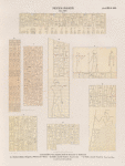 Neues Reich. Dyn. XXVI. a. Pyramiden von Saqâra [Saqqârah]. Grab 23. Kammer B. Südwand; b.c. Medînet Hâbu. Tempel JJ ... ; d.e. Südl. Asasîf. Grab 3 [Plan. Sect. XXI]; f.h. Nördl. Asasîf. Grab 23. [Plan. Sect. XII, a.] [e. jetzt in K. Museum]