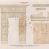 Neues Reich. Dynastie XXX. a-c. Philae. Mittelthor des grossen Pylons H; d-g. Löwe aus Sandstein [jetzt im K. Museum zu Berlin.]; h. Hamamât [Wadi Hammamat]. Felsengrotte. [ Fortsetzung auf Blatt 287a.]