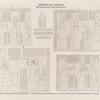 Römische Kaiser. Otho. Vespasianus. Titus. Domitianus.  a. Theben [Thebes]. Memnonia. Tempel MM, Thor ; b-e. Esneh [Isnâ]. [b.] Aeussere Architrav, [c.] Aeussere Südwand, [d.] Aeussere Ostwand, [e.] Säule.