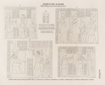 Römische Kaiser. Otho. Vespasianus. Titus. Domitianus.  a. Theben [Thebes]. Memnonia. Tempel MM, Thor ; b-e. Esneh [Isnâ]. [b.] Aeussere Architrav, [c.] Aeussere Südwand, [d.] Aeussere Ostwand, [e.] Säule.