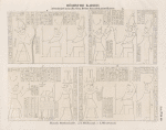Römische Kaiser.  Antoninus Caracalla. Geta. Decius. Ein unbekannter Kaiser.  Esneh [Isnâ]. Säulenhalle: a. b. Südwand; c.d. Westwand.