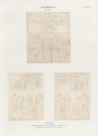 Aethiopen. Dynastie XXV, 2.  Theben [Thebes]. Karnak, Kammer am See: a. Hinterseite; b. Ostseite; c. Westseite,  jetzt im K. Museum zu Berlin.