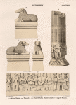 Aethiopen. a-c. Naga [Naqa]. Widder vor Tempel d ; d.e. Wadi E' Sofra [Mu.sawwarat al-.Sufrah Site]. Nordwestlicher Tempel, Säulen.