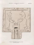 Meroitisch-Aethiopische Inschriften No. 44.  Pyramiden von Meroë, Gruppe A:  Libationstafel aus Pyr. 27. [ jetzt im K. Museum zu Berlin.]