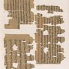 Papyrus. Hieratischer Papyrus aus Theben [Thebes]. No. V,  Lin. 68-76. Ein Teil von Papyrus No. VI, Vorderseite, Lin. 1-19; Rückseite, Lin. 1-6. [jetzt im K. Museum zu Berlin.]
