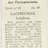Lachrymae, by Sir Frederick Leighton.