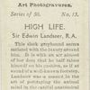 High Life,  by Sir Edwin Landseer, R.A..