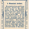 A mounted archer. 1282. Time of Welsh Insurrection.