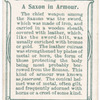 Arms and Armour. A Saxon in armour. 901 A.D. Time of King Alfred.