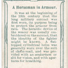 Arms and Armour. A horseman in armour. 1215. Time of Magna Charta [Magna Carta].
