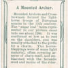 Arms and Armour. A mounted archer. 1282. Time of Welsh Insurrection.