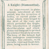 Arms and Armour. A knight (dismounted). 1465. Time of Wars of the Roses.