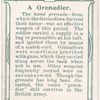 Arms and Armour. A grenadier. 1665. Time of Great Plague.