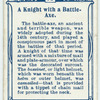 Arms and Armour. A knight with a battle-axe. 1314. Time of Battle of Bannockburn.