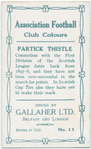 Alex Raisbeck, Partick Thistle, 1909-10.