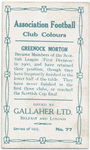 Robt. Stewart, Greenock Morton, 1909-10.