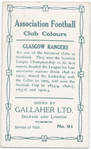 J. Stark, Glasgow Rangers, 1909-10.