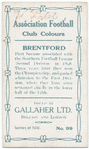 E. Rhodes, Brentford, 1909-10.