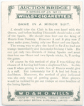 Game in a minor suit.