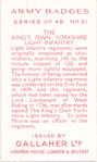 The King's Own Yorkshire Light Infantry.