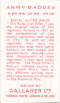 Royal Ulster Rifles.