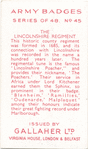 The Lincolnshire Regiment.