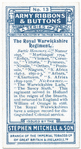 The Royal Warwickshire Regiment.