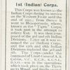 1st (Indian) Corps.