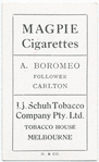 A. Boromeo, Follower, Carlton.