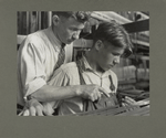A foreman in a silk mill is teaching an apprentice..., June 1924.