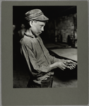 This 15-year-old "carrying-in" boy at the Lehr Glass Works..., October 1908