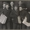 A group of news boys starting out in a snowstorm..., 1906