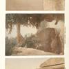 Travellers at tea-house; Montkey bridge near Kyoto; blind man.
