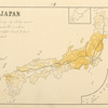 Japan, silk, showing the relative amount of production in colors, from light, lowest, to dark, highest.