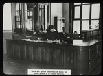 Work with schools, teachers' reference room : charge desk with caption on slide : there are special collections of books for young people in 36 branch libraries