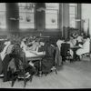 Work with schools, Tompkins Square : girls fill reading tables, school visit, April 13, 1910