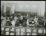 Work with schools : waiting their turn at the children's charging desk, Oct. 1923
