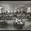 Work with schools : class visit, showing one half of large room packed with children, ca. 1920?