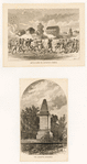 Battle scene on Lexington Common; the Lexington Monument.