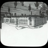 Central building, exterior views, Fifth Avenue : Fifth Avenue and 42nd street, looking southwest at street level, pedestrians, trolley, ca. 1911