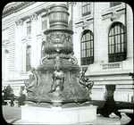 Central building, sculpture and monuments : base of flagpole