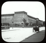 42nd Street looking west at street level with Croton Reservoir in the background and cart at right