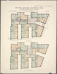 Six-story elevator apartment house, northwest corner Broadway and 180th Street. Plan of first floor; Plan of upper floors.